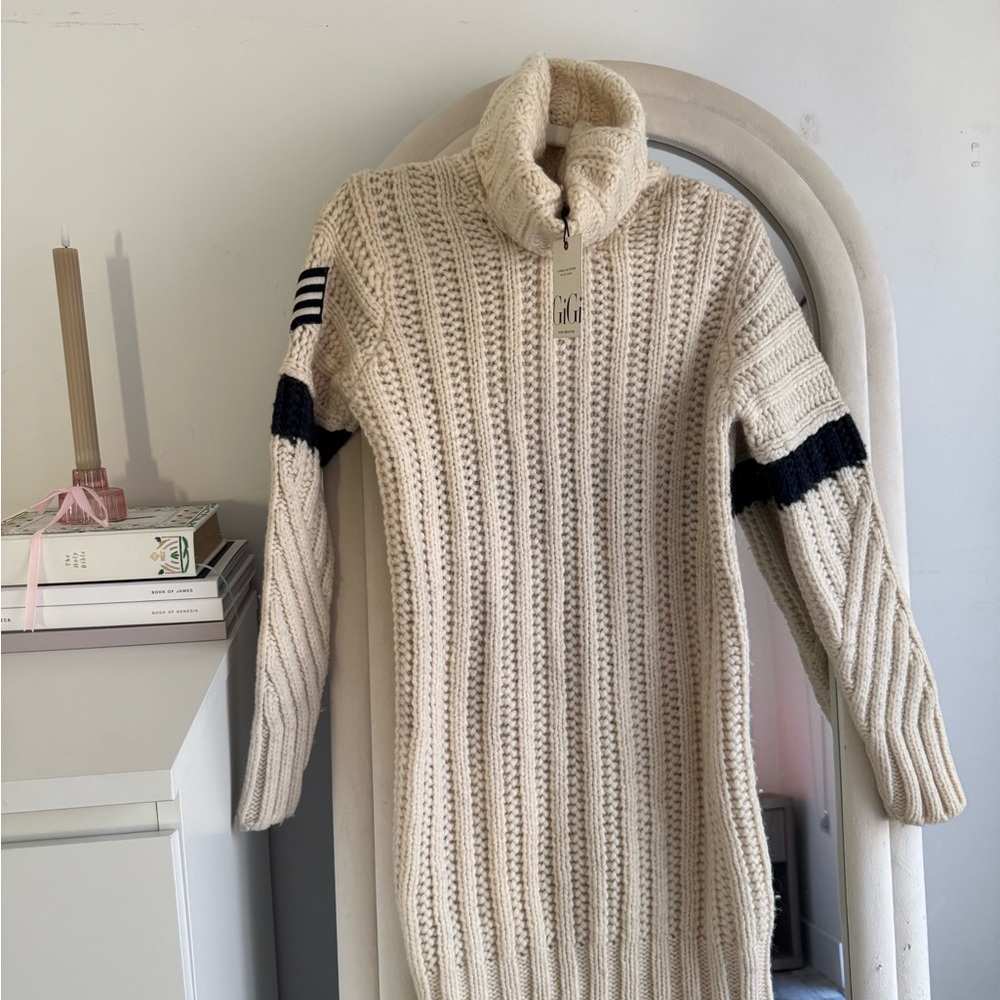 Gigi Hadid X Tommy Hilfiger Ivory Turtleneck Sweater dress NWT